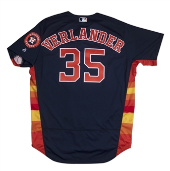 2017 Justin Verlander Game Used Houston Astros Alternate Jersey Photo Matched To 9/17/17 - AL West Division Clinch Game (MLB Authenticated & Resolution Photomatching)